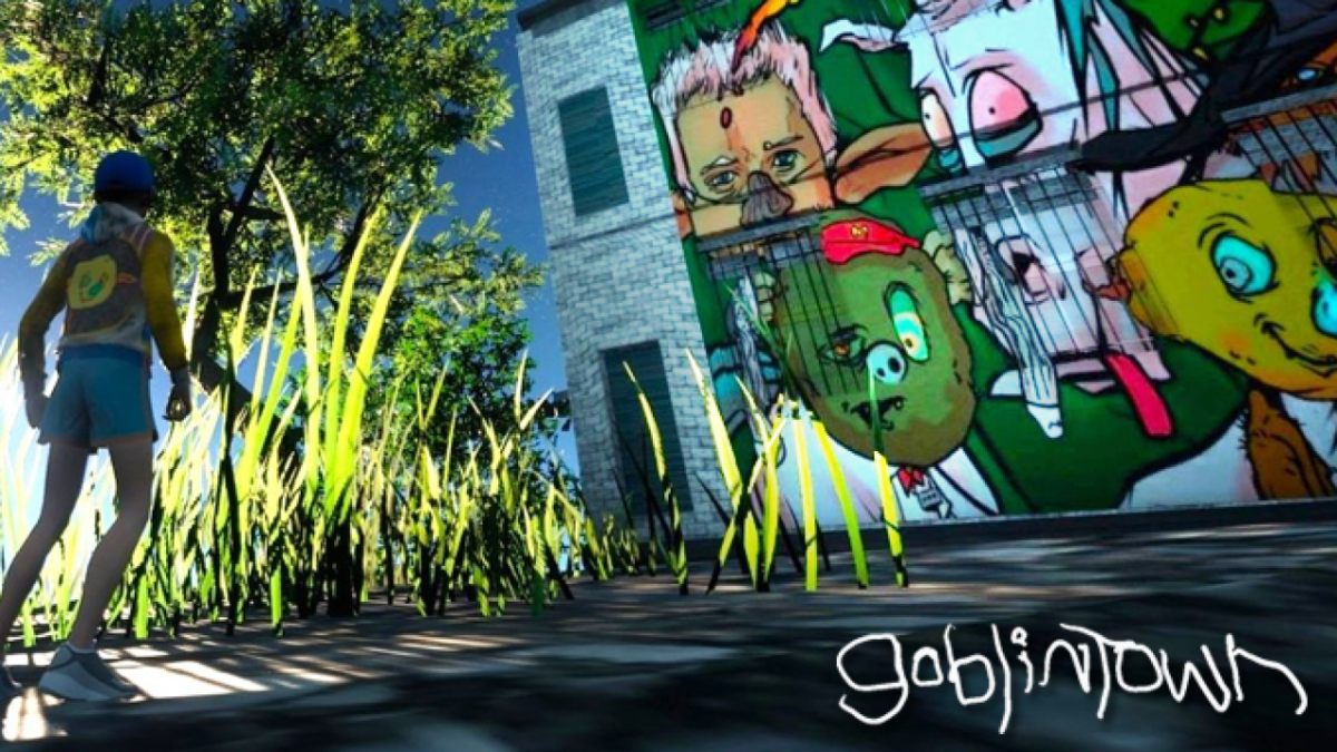 Goblintown NFT art murals in Only Up game.