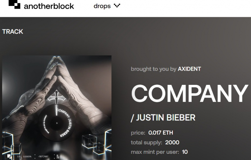Justin Bieber’s ‘Company’ Music NFT Details